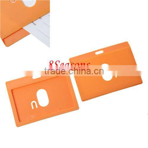 Orange Horizontal Polyvinylchlorid ID Cards Badges Holders 10.2cm x7.4cm