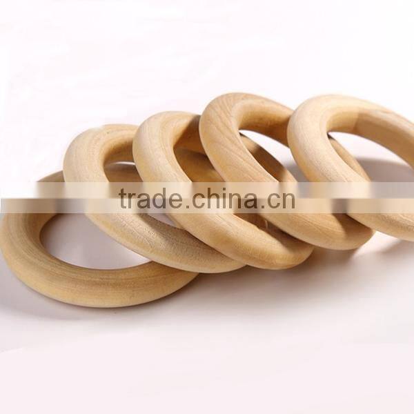 40mm Unfinished Wood Ring Natural Round Beads DIY Craft Accessories