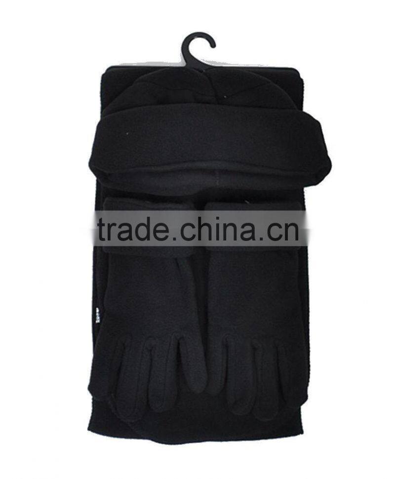 polyester colorful scarf hat & glove set