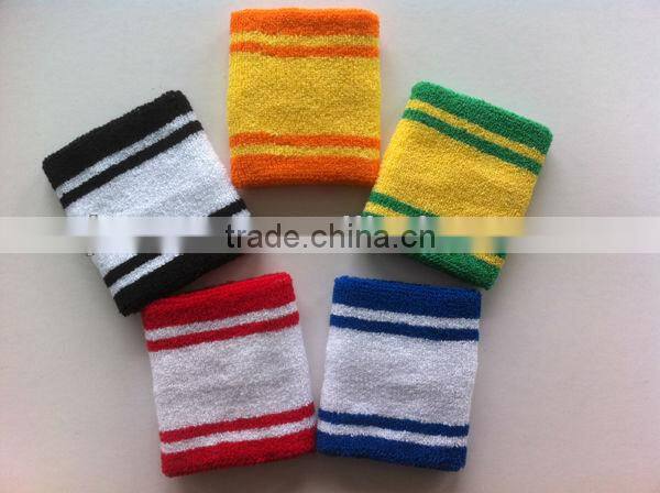 red solid number sweatband sports wristband