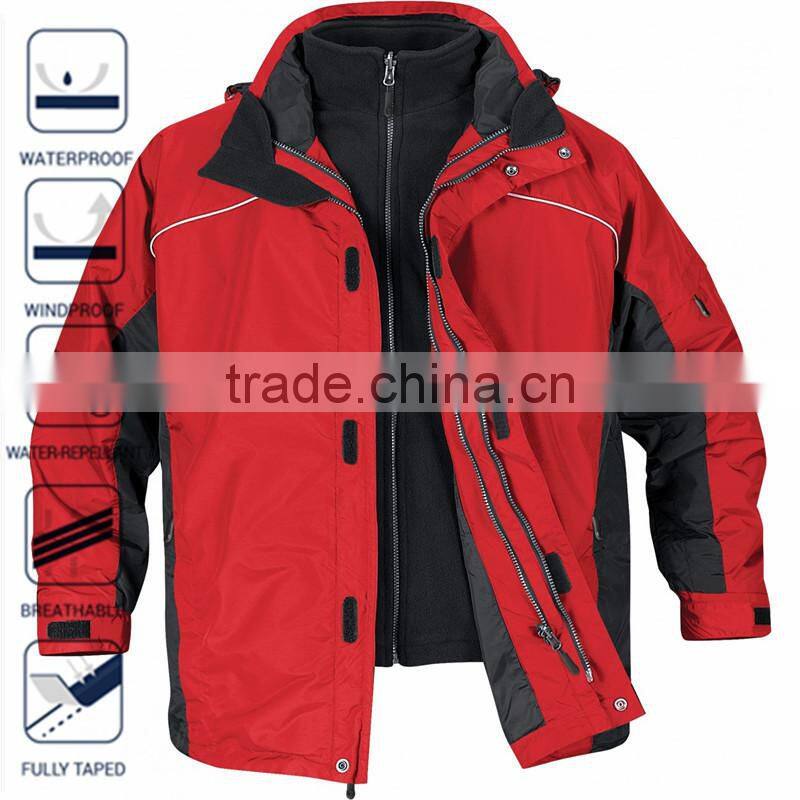 3 in 1 wind resistant & water repellent winter jacket with wind skirt