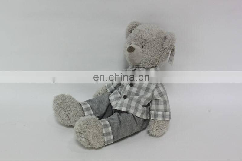 Plush and stuffed bear animal baby toys with cloth dress