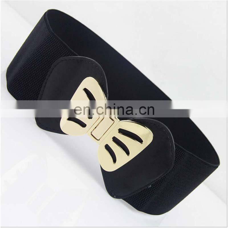 factory customize wholesale woman ladies metal mirror wide waist belt with chain