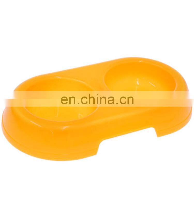 Portable plastic double dishes for pets