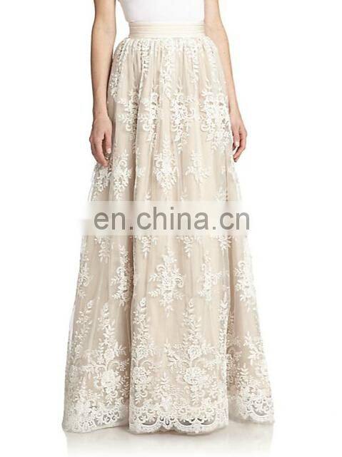 2015 The modern design summer hot selling Fashion Ladies maxi floor length long lace skirt