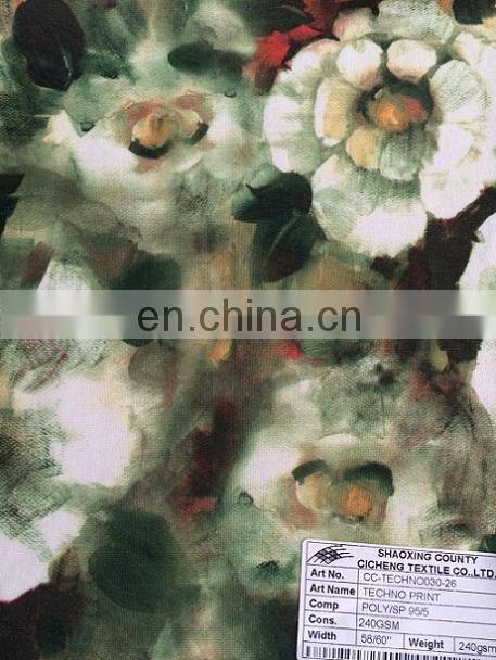Fashion poly air layer Printed Knitting Fabric