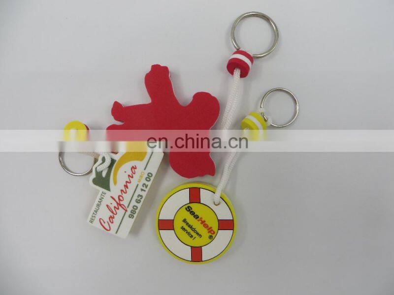 Factory direct supply round EVA key chain rings with two sides printing logo key holder