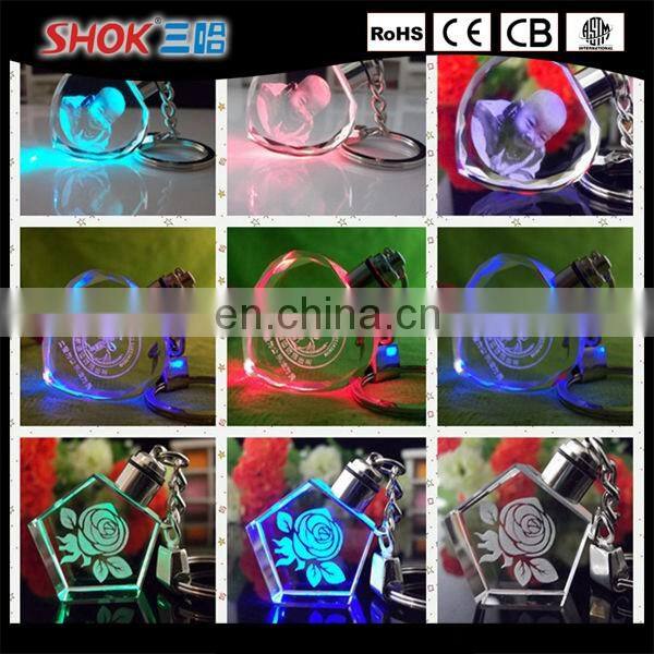 Wholesale promotional gifts cheap custom led crystal keychain