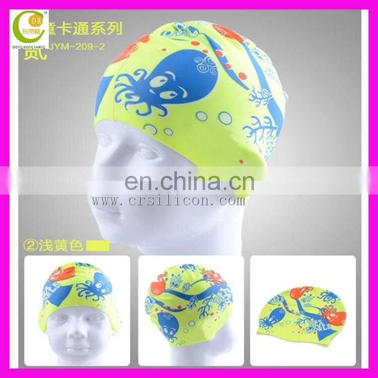 Silicone Rubber Children Swimming Cap Adult Men Women Waterproof Swim Caps