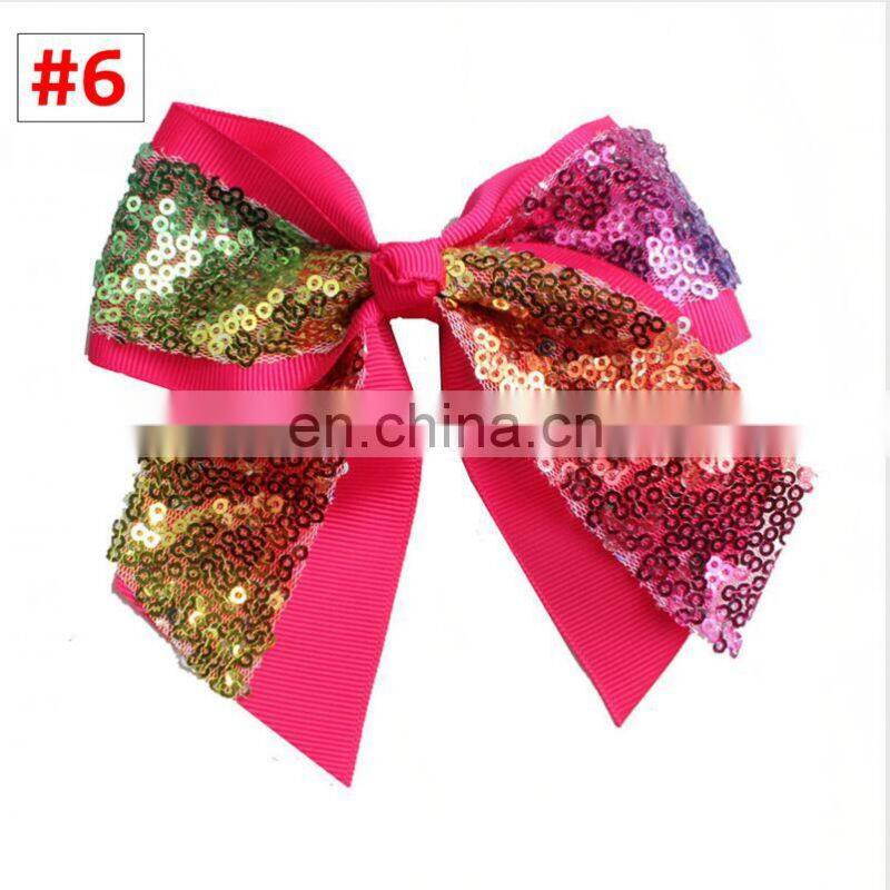Kids Girls Sequin Hairclips Baby Barrettes Bowknot Hair Ornaments 9colors