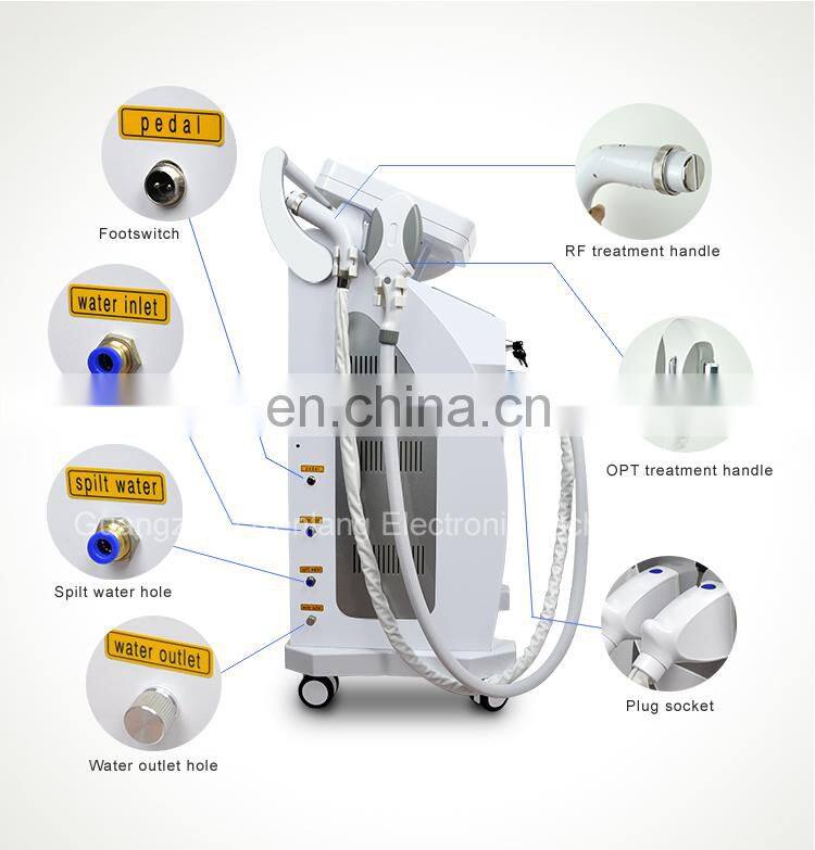 Good feedback e-light ipl rf nd yag laser multifunction machine for hot sale