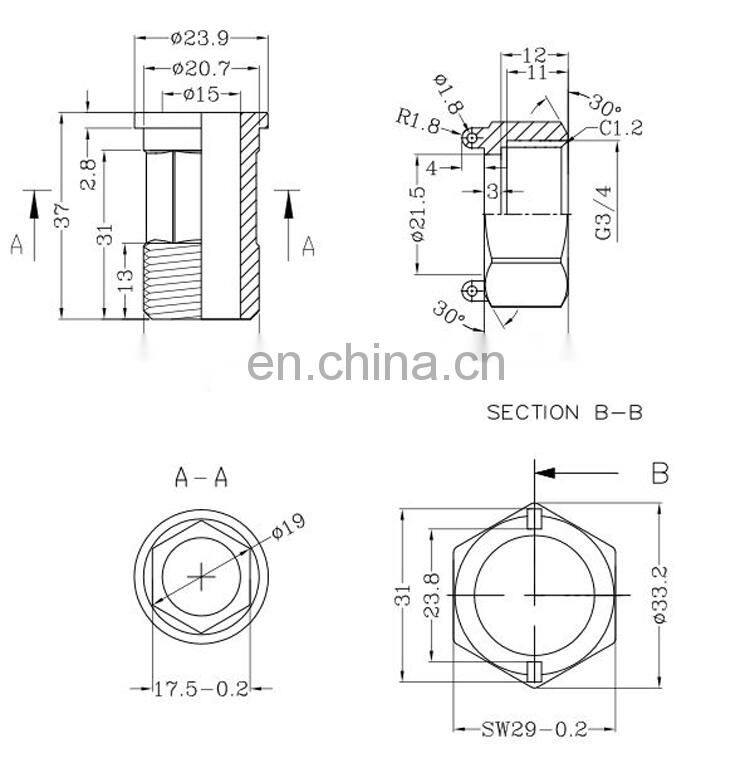 1/2 inch to 2 inch Brass Water Meter Coupling