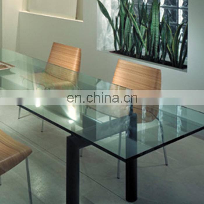 Easy clean factory price 12mm thick tempered glass dining table