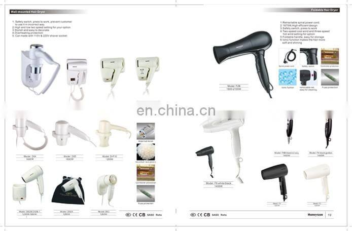 Honeyson top electric hair dryer hotels rack wall mount