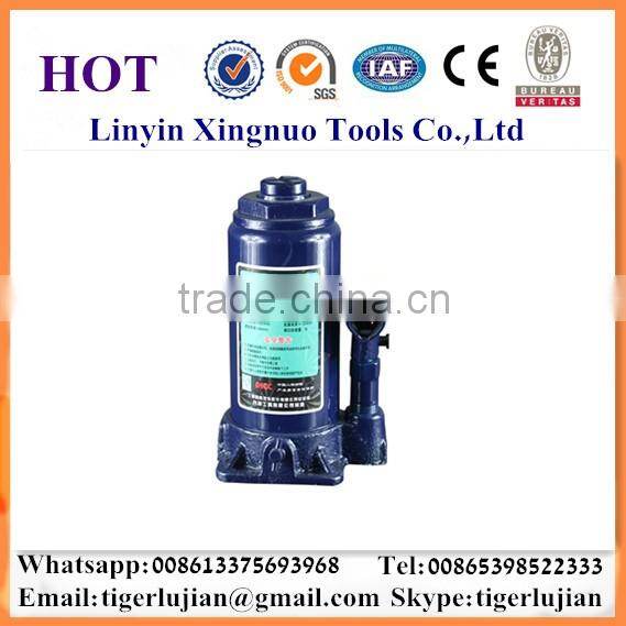 2016 arrival hot selling in China famous brand name Xingnuo 8-ton capacity hydraulic blue color bottle jack/hydraulic jack