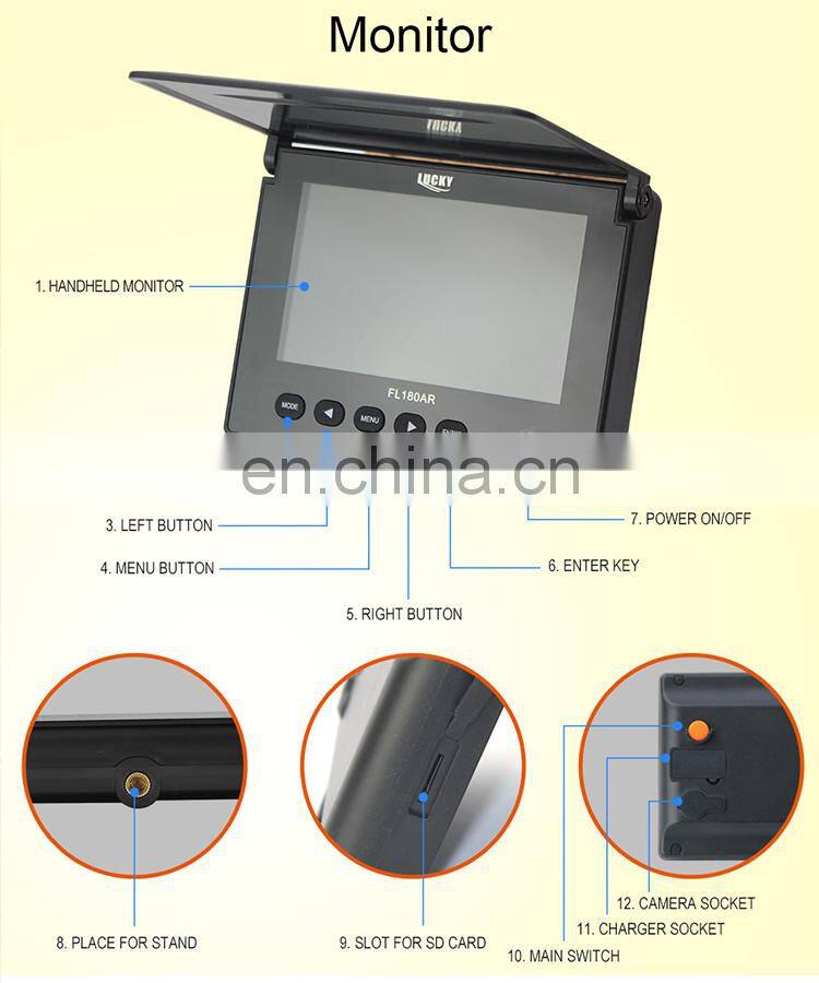 LUCKY underwater camera fishing Fish Finder Ice Fishing Camera 4.3" LCD Monitor sport video camera underwater