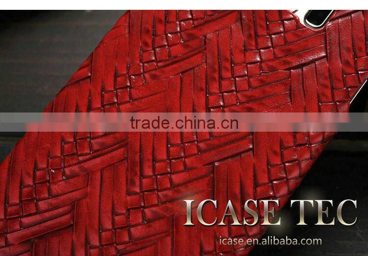 Newest Phone Case for Samsung Galaxy S6 Edge, High Quality Weave Pattern PU Leather Phone Cover for Samsung Galaxy S6 Edge Plus