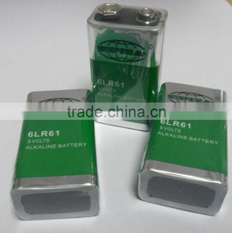 high quality 9v 6lr61 alkaline battery