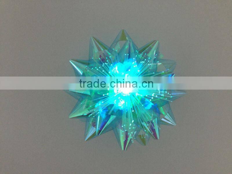 2013 New Design Gift Star Bow With LED Light/3.75" LED Lighting Party Decoration Star Ribbon Bows with fiber optic and bottom