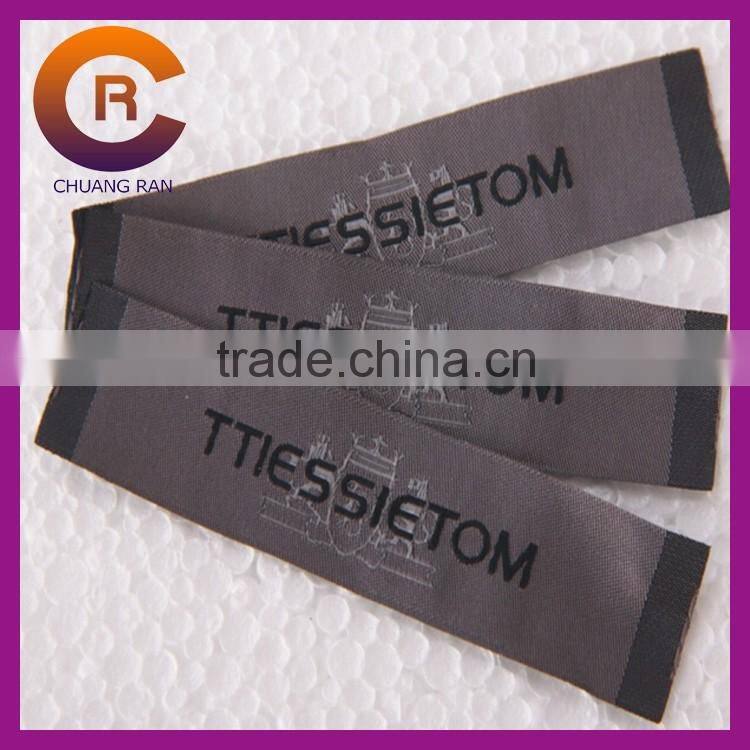 Wholesales black logo printed customize made cotton cheap woven custom t-shirt labels and tags
