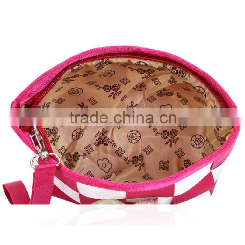 Grid cosmetics bag hand bags travel wash gargle personality makeup cases