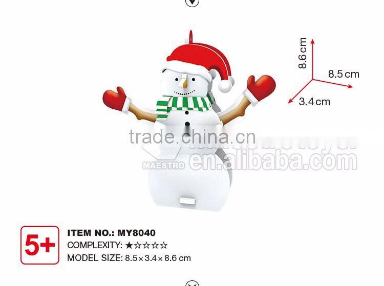 8PCS new year ornament 3d puzzle Snowman