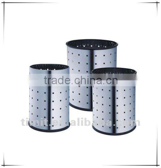 Superior Quality Stainless Steel Round Shape with Square Hold Dustbin