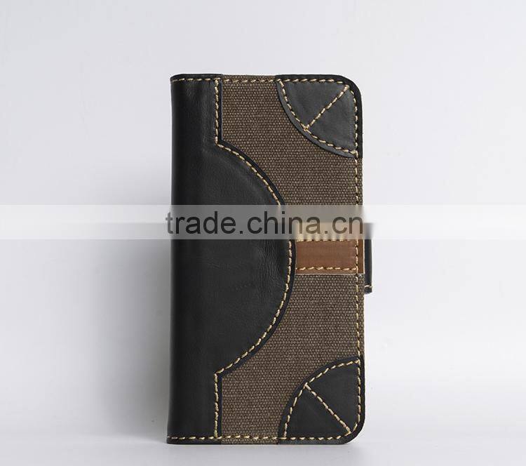 case for iPhone 6S with Full-grain cowhide leather black handmade case for mobile phone OEM/ODM accepted