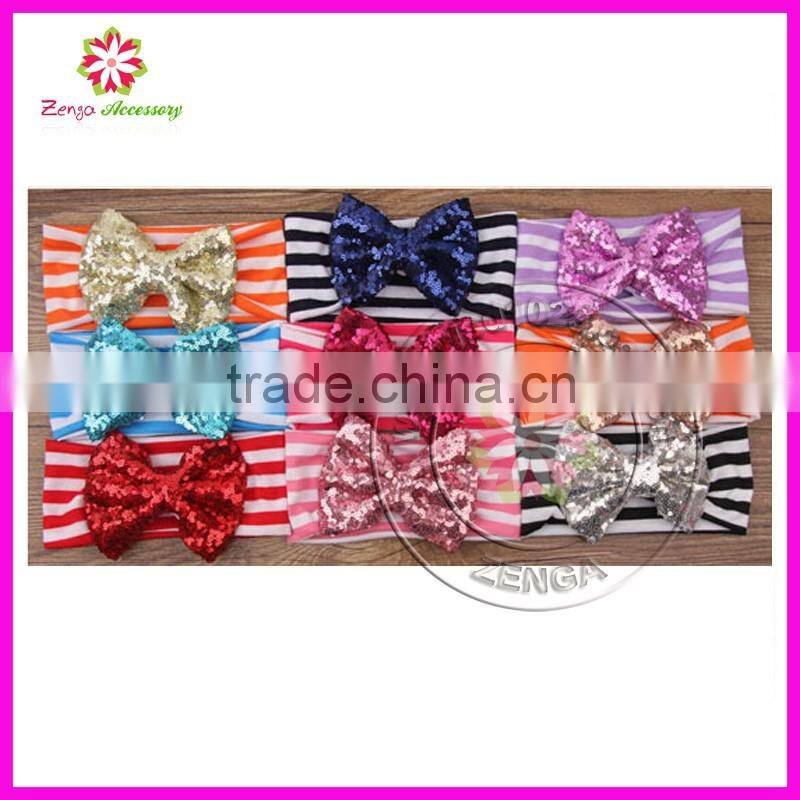 Bow lace headband, lace elastic headband, elastic lace headband