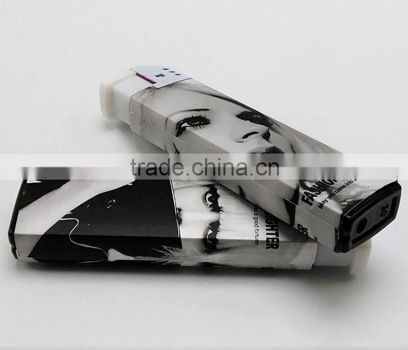Wrapper lighters customzied refillable plastic gas lighter
