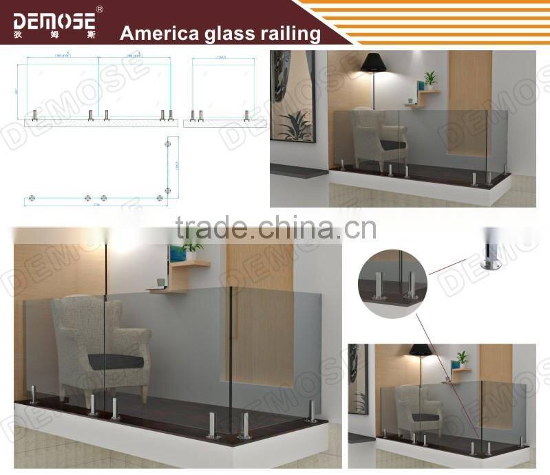 high quality wood and glass stair railing