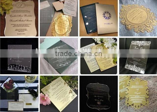 Charming clear acrylic wedding invitations with white silk screen printing & laser cut box