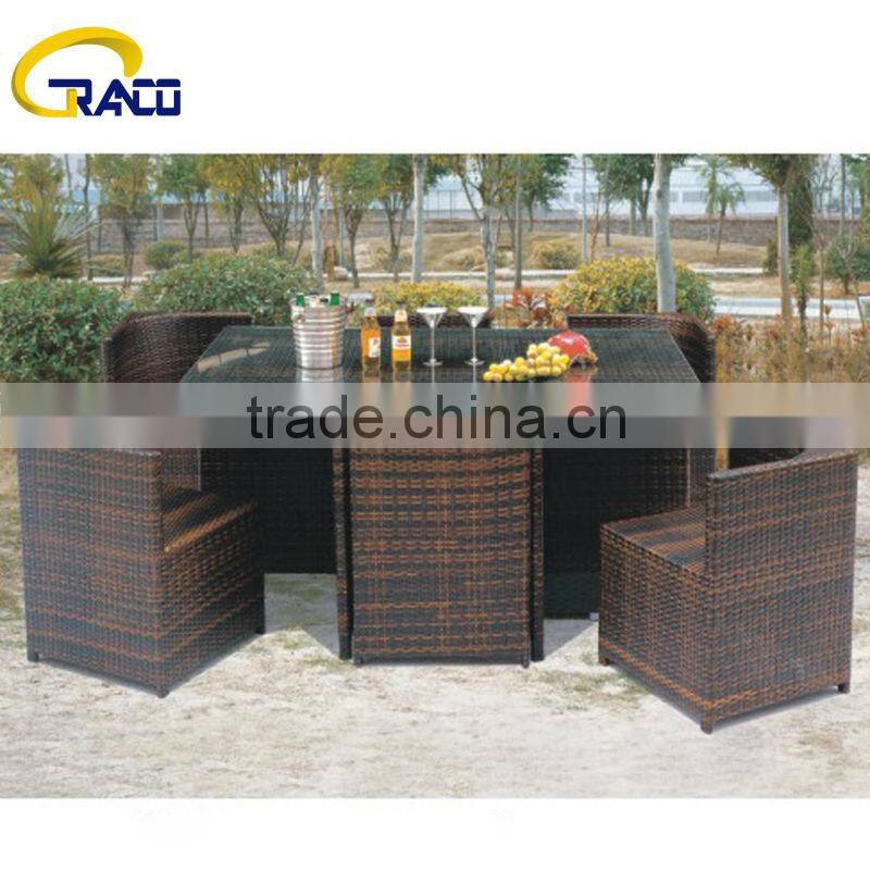 Granco KAL590 wicker rattan dining set