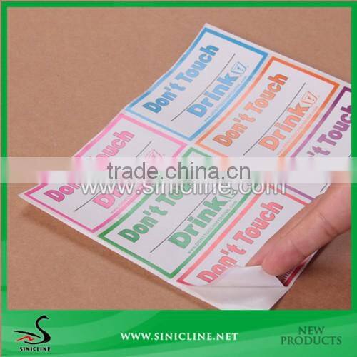 Sinicline OEM Wholesale Drink Cup Paper Sticker