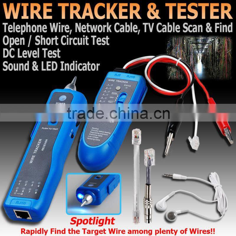 RJ11 RJ45 BNC Telephone Network LAN TV Cable Electric Wire Finder Tracker Tester