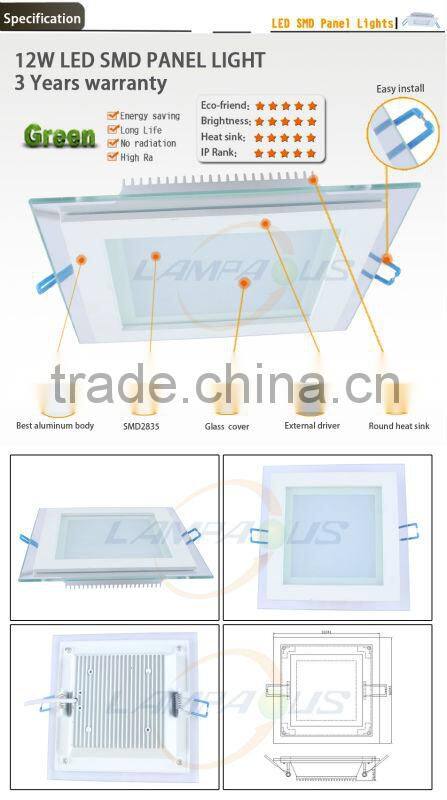 Wholesale price 6w 12w 18w surface mounted led panel light ceiling light square