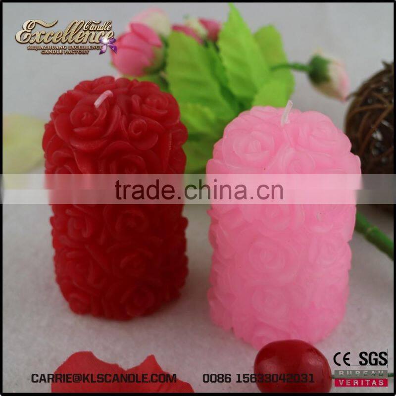 rose pillar shape wedding candle wholesale -carrie-0086 15633042031