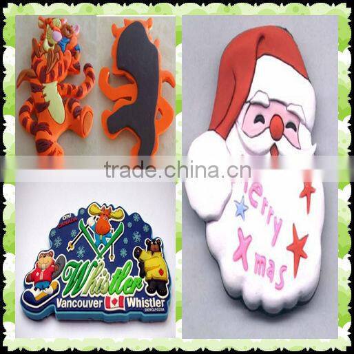custom pvc soft rubber silicon magnet sticker with keychain