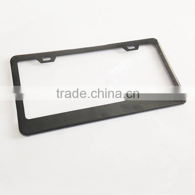 Custom USA size stainless steel carbon fiber film license plate frame ,number plate frame