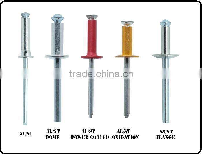 HIGH QUALITY OPEN END FACTORY DOME HEAD ALUMINUM STEEL PEEL RIVETS