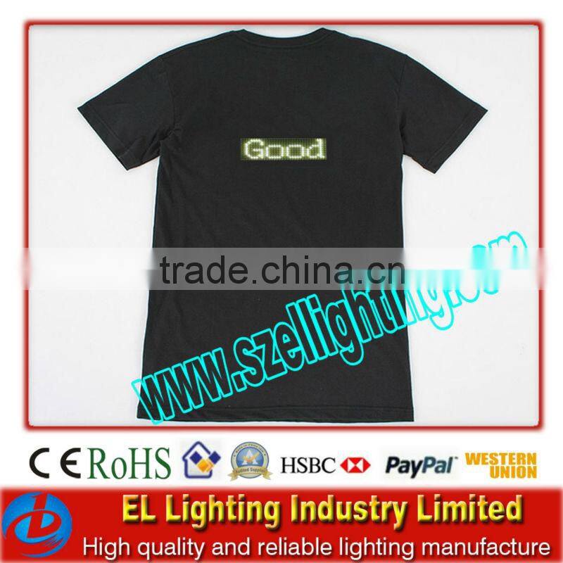 the new wireless inverter el t-shirt/ 100% cotton el t-shirt/sewed in el t-shirt/1year warranty