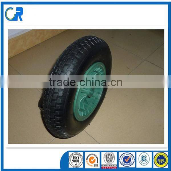 Wooden garden trolley wheel