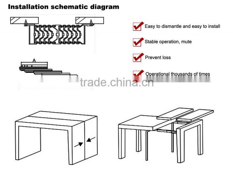Aluminium Alloy Section Folding Table Channel(extension table mechanism)