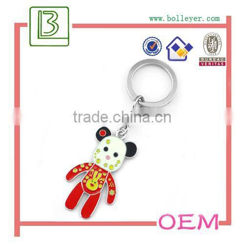 lovely Enamel striped colour stylish bear keychain