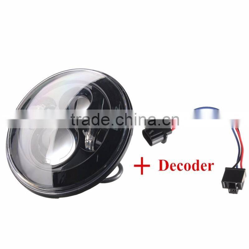 H4 40W 7Inch Round LED Headlight Hi-Lo Beam FIt 2007-2015 For J-eep For Wrangler JK TJ LJ Pure White DC12V-30V Waterproof