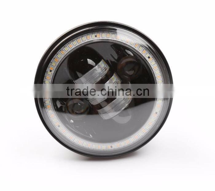 New Motorcycle 5-3/4" 50W LED Headlight With DRL Turning signal Angel Eyes for Harley Motorcycle