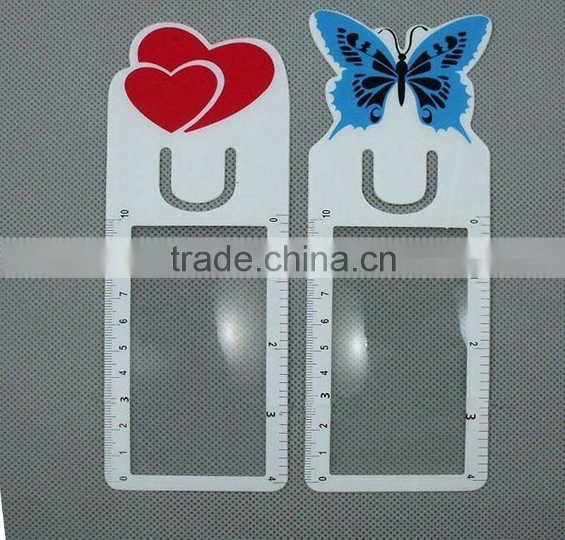Promotional plastic bookmark magnifier Ruler for reading