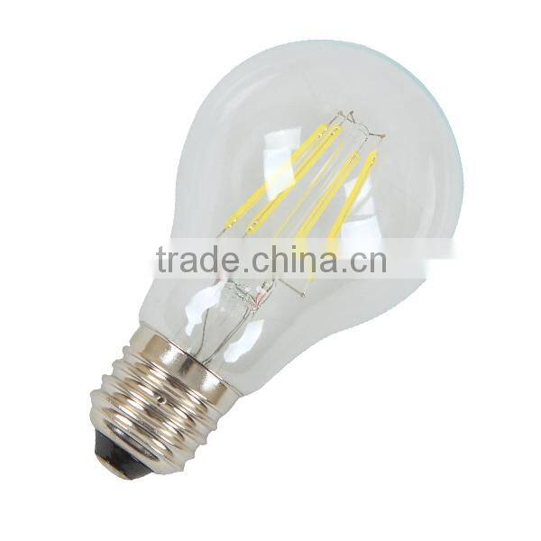 Glass House A55 A60 2W,4W 6W 600lm CE RoHS E27 B22 led filament bulb