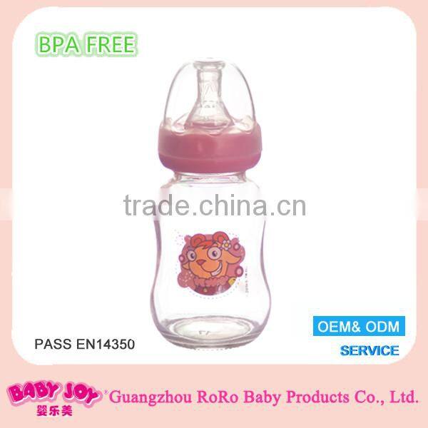Hot wholesale glass baby feeding bottle set and nipple in china