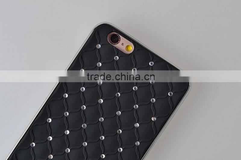 Perfect silicone seting diamond cell phone case for iphone 6 series